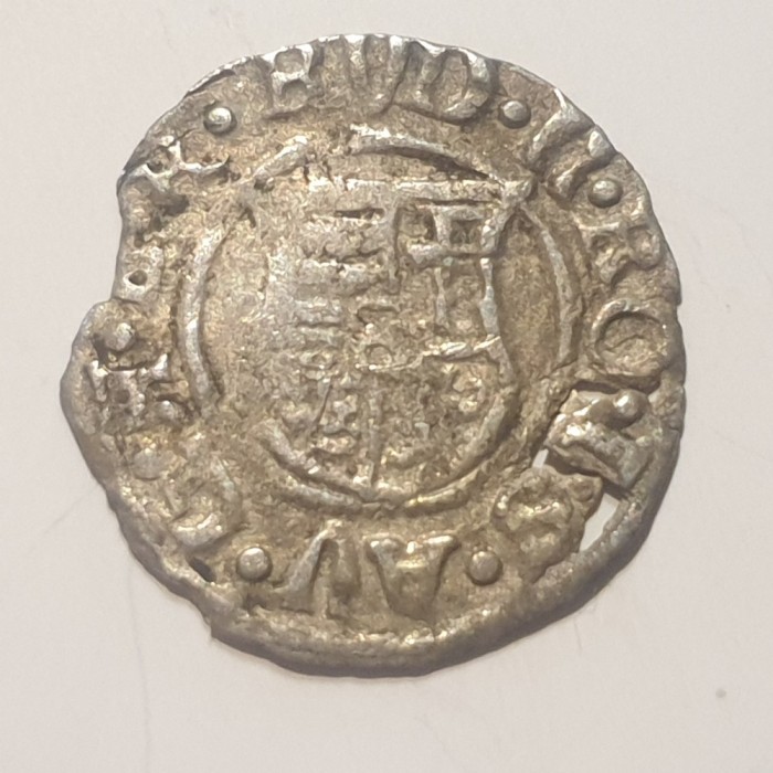 Ungaria 1 denar 1590 KB argint Rudolf ll