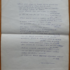 Pagina manuscris de Virgil Teodorescu ,poezia Craniu verde, avangarda