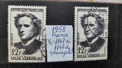 1958-Franta YT=1147+1147a 2 val Stamp.RAR foto