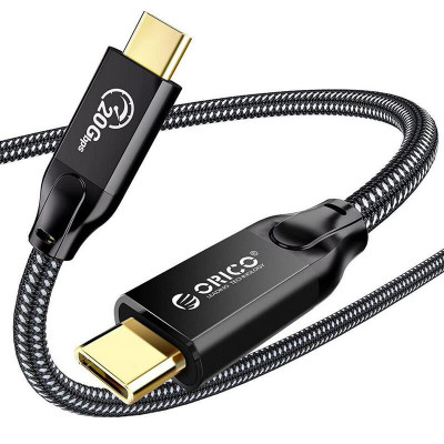 Cablu 100W USB Type C - USB Type C 2m 20Gbps 4K60H negru Orico CM32-20-BK foto