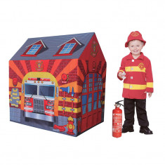 Cort pentru copii, 95 x 72 x 102 cm, model statia de pompieri