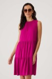 Medicine rochie culoarea violet, midi, evazată