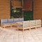 vidaXL Set mobilier de grădină cu perne gri, 8 piese, lemn de pin 3096135