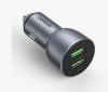 INCARCATOR auto Ugreen, &quot;CD213&quot; 2 x USB Output 5V/3A QC3.0, total output 36W, pt. bricheta auto, gri &quot;10144&quot; (timbru verde 0.8 lei) - 6957303811441