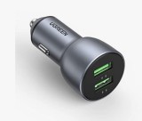 INCARCATOR auto Ugreen, &quot;CD213&quot; 2 x USB Output 5V/3A QC3.0, total output 36W, pt. bricheta auto, gri &quot;10144&quot; (timbru verde 0.8 lei) - 6957303811441