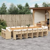 vidaXL Set mobilier de grădină cu perne, 17 piese, bej, poliratan 3211252