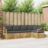 vidaXL Set de canapele de exterior 5 pcs Alb și antracit 3391852