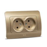 Priză dublă Schuko 16A titan Jazz - ELBI