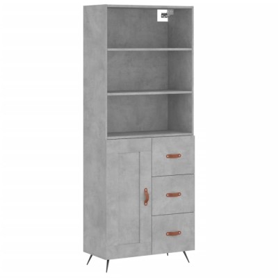 Dulap inalt, gri beton, 69,5x34x180, lemn compozit foto