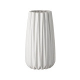 Vaza decorativa din ceramica, Design modern, Alb, 12x19 cm, ATU-087253