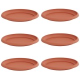 vidaXL Tavă rotundă pentru flori 6 pcs Roșu cărămidă &Oslash; 14 x 2 cm 42020304