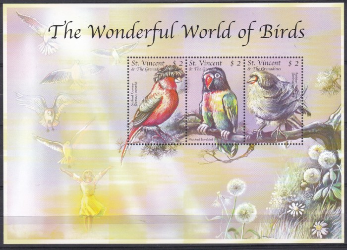 DB1 Fauna Pasari St. Vincent &amp; Grenadines MS MNH I