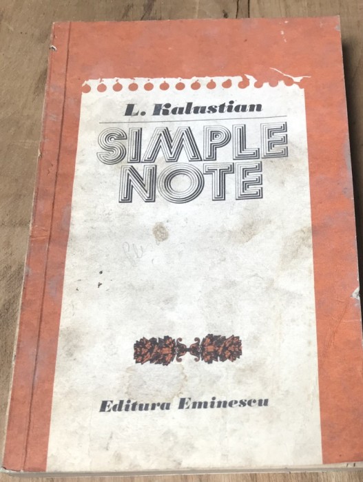 LITR23 Simple Note - L. Kalustian