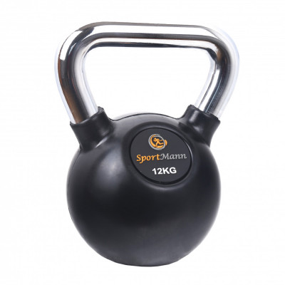 Gantera Kettlebell Cauciucata SPORTMANN 12kg FitLine Training foto