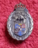 Insigna (rara) fotbal-interbelica-FRFA-Federatia de Fotbal din ROMANIA-regalista