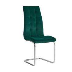 Scaun tapiterie catifea verde picioare crom Saloma 42x56.5x105 cm