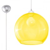 Lampă Suspendată Ball Galben Oțel/Sticlă 1 Bec Rotund Minimalist De Interior