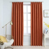 Draperii opace cu c&acirc;rlige, 2 buc., ruginiu, 140 x 175 cm