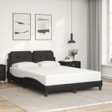 VidaXL Cadru de pat cu tăblie, negru, 140x200 cm, piele ecologică