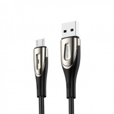 Joyroom S-M411 3A 1,2 m cablu USB-A - micro USB cu indicator de &icirc;ncărcare - negru