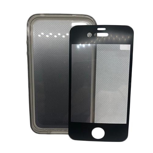 Husa telefon Silicon + Folie iPhone 4 clear grey Orbyx Flexi