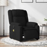 VidaXL Fotoliu electric de masaj rabatabil, negru, textil