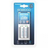 Incarcator Baterii Panasonic Eneloop BQ-CC50, 2 Sloturi, Cu 2 x Baterie AA / LR6 (1900 mAh), Gri