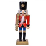Decorațiune Crăciun, Soldat Lemn, Suspendabil, Uniformă Roșu/Albastru, 13 cm, Oem