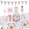 Set 9 accesorii pentru masa, petrecere, flippy, model happy everyday, 78 buc, multicolor