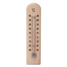 Termometru din lemn pentru camera, 19 cm
