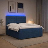 Cumpara ieftin Pat cu arcuri LED si saltea albastru 180 x 200 cm Tesatura