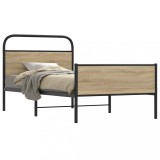 Cumpara ieftin Cadru pat fără saltea, stejar sonoma 100x190 cm lemn prelucrat