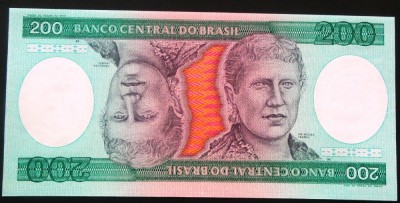 Bancnota 200 CRUZEIROS - BRAZILIA, anul 1984 *cod 881 = UNC! foto