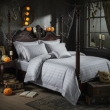 Cumpara ieftin Lenjerie pat Damasc Deluxe Mane DD005 Gri, 6 piese, cu elastic, 180x200 cm