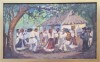 Nicolae PERŢACHE (1913-1983)-Horă &icirc;n sat, pictură &icirc;n ulei pe p&acirc;nză, Scene gen, Impresionism