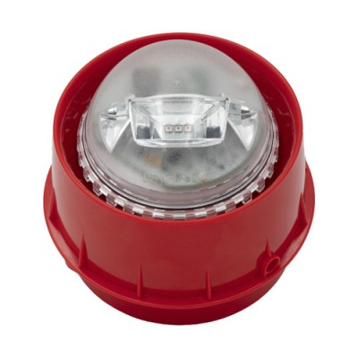 Sirena cu flash, adresabila, LED-uri de culoare rosie, lentila de foto