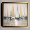 Tablou pictat manual Peisaj Barci pe mare Veliere in largul marii 100x100