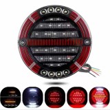 Set 2 lampi spate led Xentech Light DHB-605 rotunde, stopuri spate pentru autoutilitare, remorci, camion, utilaje etc, 12V-24v