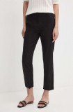 Weekend Max Mara pantaloni femei, culoarea negru, fason tigareta, high waist 2415130000000