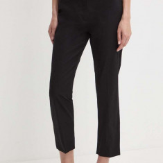 Weekend Max Mara pantaloni femei, culoarea negru, fason tigareta, high waist 2415130000000