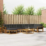 vidaXL Set de canapele de exterior cu pernă 8 pcs Natural și Antracit 3367935
