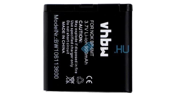 Baterie de telefon mobil VHBW Nokia BP-6MT, BL-6MT - 900mAh, 3.7V, Li-ion