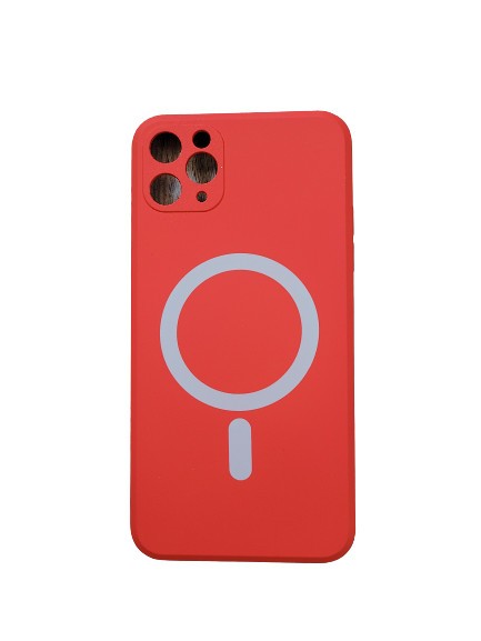 Huse silicon cu protectie camera MagSafe Iphone 11 Pro Max , Rosu