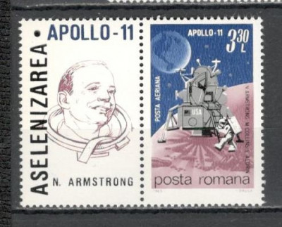 Romania.1969 Posta aeriana-Cosmonautica Apollo 11 YR.427 foto