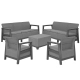 Scandi Love max linea duo set de mobilier de grădină cu masă de depozitare din iută grafit-gri rece