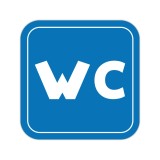 Indicator WC albastru pentru grup sanitar