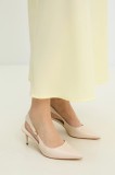 Answear Lab stilettos de piele culoarea bej