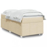VidaXL Pat box spring cu saltea, crem, 90x190 cm, textil 3285440