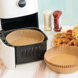 Hartie de Copt Rotunda Friteuza Aer Cald 20cm, 25 Bucati, Air Fryer, Antiaderenta, Unica Folosinta, Termorezistenta