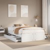 VidaXL Cadru pat fără saltea/cu sertare alb 140x200 cm lemn masiv pin